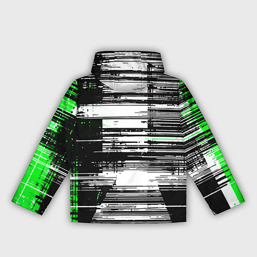 Женская ветровка Горизонтальные чёрные линии на бело-зелёном фоне / 3D-Черный – фото 2