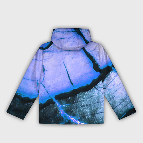 Женская ветровка Трещины на абстрактном синем фоне / 3D-Черный – фото 2