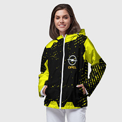 Ветровка с капюшоном женская Opel auto hexagon steel, цвет: 3D-белый — фото 2