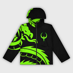 Ветровка с капюшоном женская Квейк кислотный дракон лого, цвет: 3D-черный