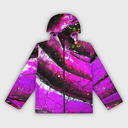 Ветровка с капюшоном женская Розовая волнистая абстракция, цвет: 3D-черный