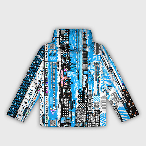 Женская ветровка Киберпанк паттерн синий / 3D-Черный – фото 2