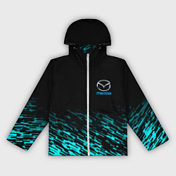 Ветровка с капюшоном женская Mazda голубые краски, цвет: 3D-белый