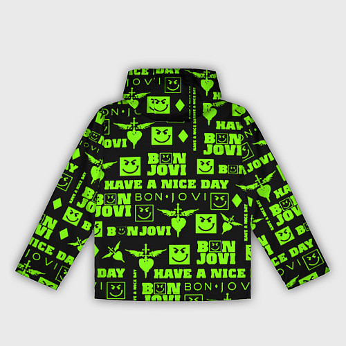 Женская ветровка Bon Jovi кислотный паттерн / 3D-Черный – фото 2