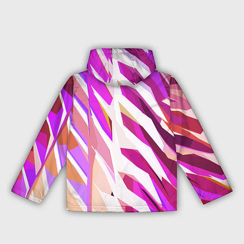 Женская ветровка Бело-розовая абстракция / 3D-Черный – фото 2