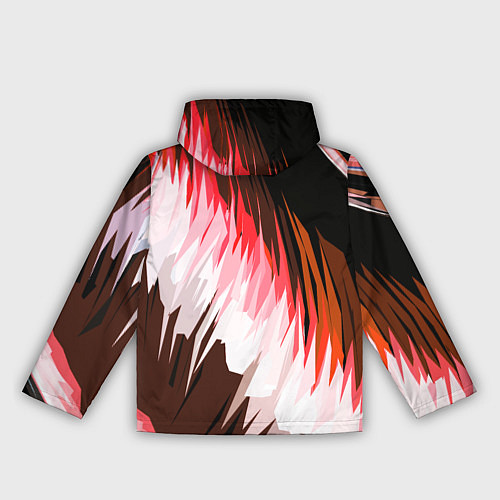 Женская ветровка Красно-белая абстракция на чёрном фоне / 3D-Черный – фото 2