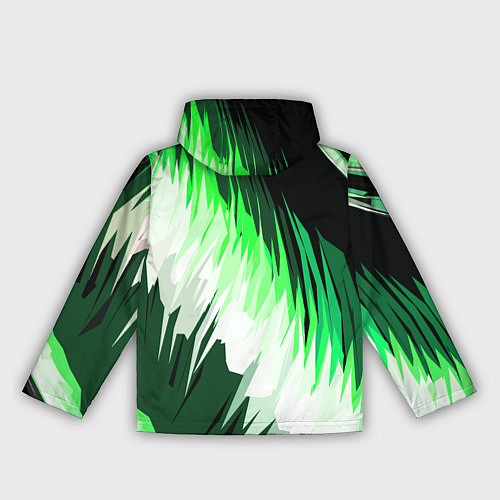 Женская ветровка Зелёно-белая абстракция на чёрном фоне / 3D-Черный – фото 2