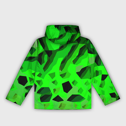 Женская ветровка Чёрно-зелёная пористая абстракция / 3D-Черный – фото 2