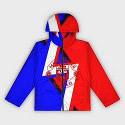 Ветровка с капюшоном женская Манчестер юнайтед геомтерия, цвет: 3D-черный