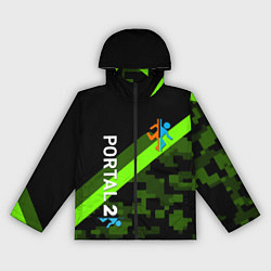 Ветровка с капюшоном женская Portal camo steel geometry, цвет: 3D-черный