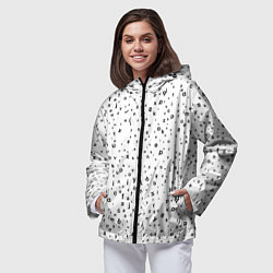 Ветровка с капюшоном женская Паттерн латиница, цвет: 3D-черный — фото 2