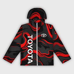 Ветровка с капюшоном женская Toyota - красные языки пламени, цвет: 3D-белый