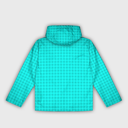 Женская ветровка Неоновый голубой паттерн клетка / 3D-Черный – фото 2