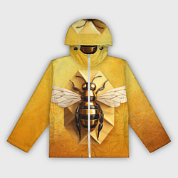 Ветровка с капюшоном женская Пчела на золоте, цвет: 3D-белый