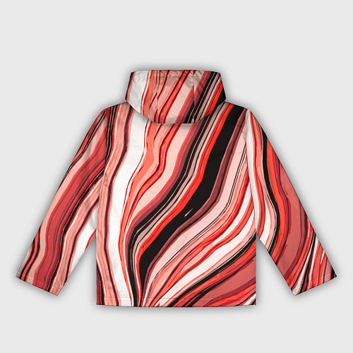 Женская ветровка Волнистые вертикальные чёрно-красные полосы / 3D-Черный – фото 2