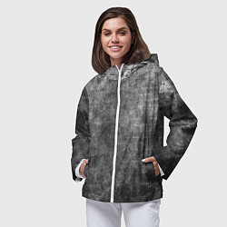 Ветровка с капюшоном женская Абстракция - gray wall, цвет: 3D-белый — фото 2