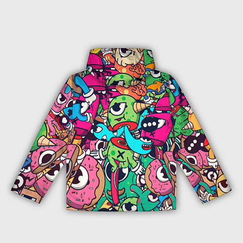 Женская ветровка Color doodle monsters / 3D-Черный – фото 2