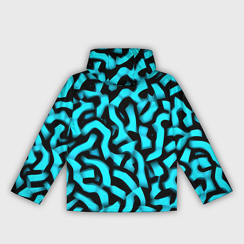 Женская ветровка Бирюзовая абстракция / 3D-Черный – фото 2