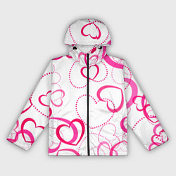 Ветровка с капюшоном женская Подборка сердец, цвет: 3D-черный