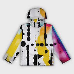 Ветровка с капюшоном женская Цветная абстракция - минимализм, цвет: 3D-белый