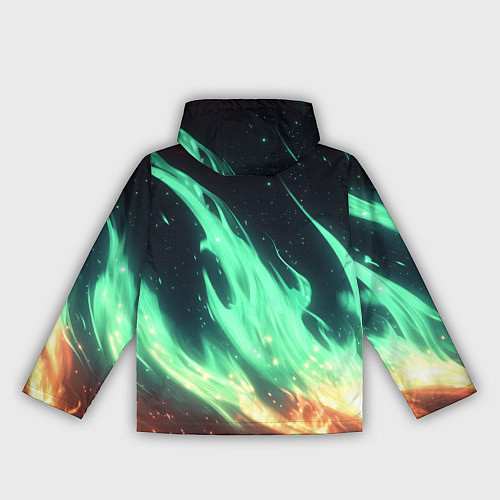 Женская ветровка Зеленое абстрактное пламя / 3D-Черный – фото 2