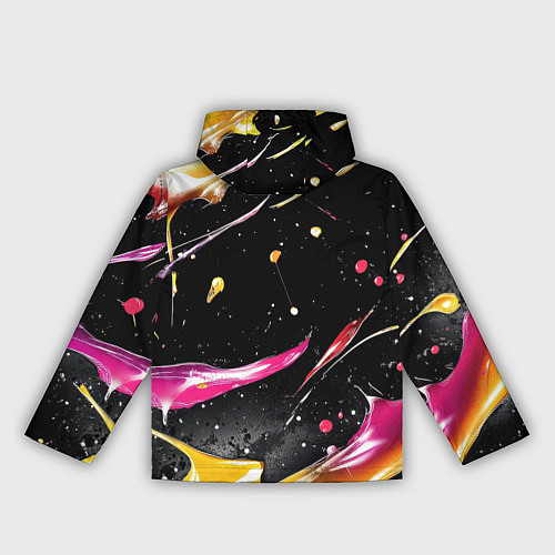 Женская ветровка Мазки краски на черном / 3D-Черный – фото 2