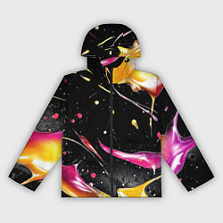 Ветровка с капюшоном женская Мазки краски на черном, цвет: 3D-черный
