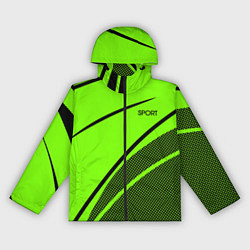 Ветровка с капюшоном женская Sport ярко-зелёный с чёрным точечный, цвет: 3D-черный