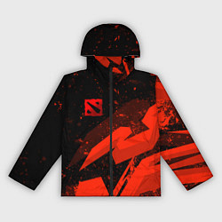 Ветровка с капюшоном женская Dota 2 - красные брызги, цвет: 3D-черный