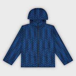 Ветровка с капюшоном женская Текстурный узор чёрно-голубой, цвет: 3D-черный