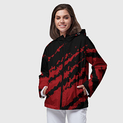 Ветровка с капюшоном женская The color is red and black, цвет: 3D-черный — фото 2