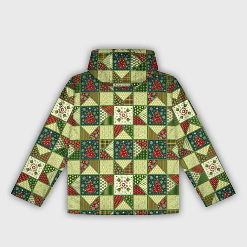 Женская ветровка Лоскутный рождественский узор / 3D-Черный – фото 2