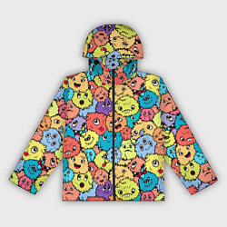 Ветровка с капюшоном женская Милые монстрики пришельцы, цвет: 3D-черный