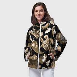 Ветровка с капюшоном женская Растения против зомби в бежевом цвете, цвет: 3D-белый — фото 2