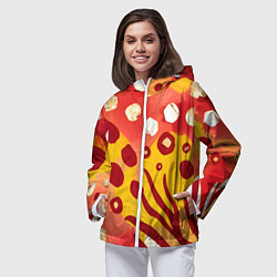 Ветровка с капюшоном женская Африканский паттерн, цвет: 3D-белый — фото 2