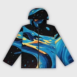 Ветровка с капюшоном женская Синяя волна из красок, цвет: 3D-черный