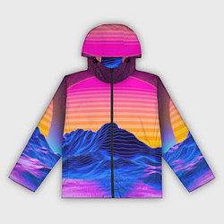 Ветровка с капюшоном женская Неоновый закат, цвет: 3D-черный