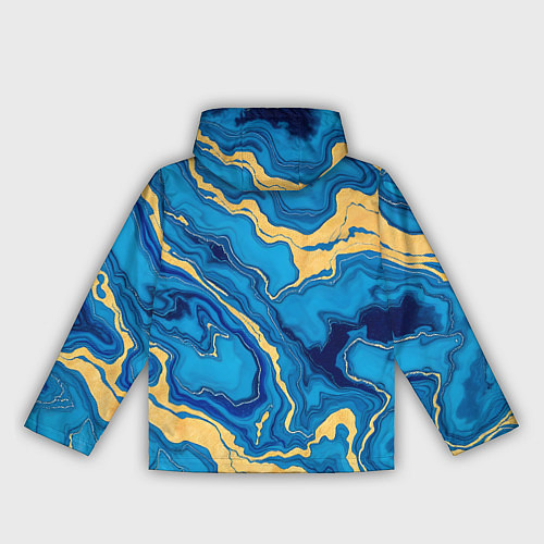 Женская ветровка Синий мрамор с золотом / 3D-Черный – фото 2