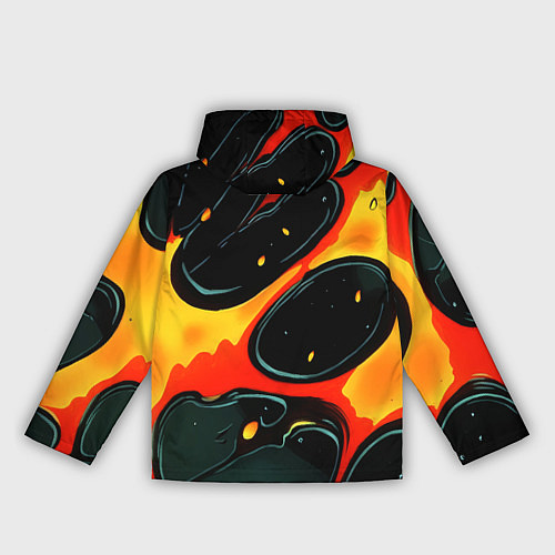 Женская ветровка Оранжевые разломы текстура / 3D-Черный – фото 2