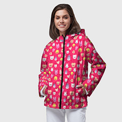 Ветровка с капюшоном женская Skzoo pattern pink, цвет: 3D-черный — фото 2