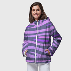 Ветровка с капюшоном женская Лавандовые волны, цвет: 3D-белый — фото 2