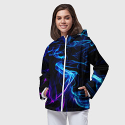 Ветровка с капюшоном женская Color blue pink, цвет: 3D-белый — фото 2