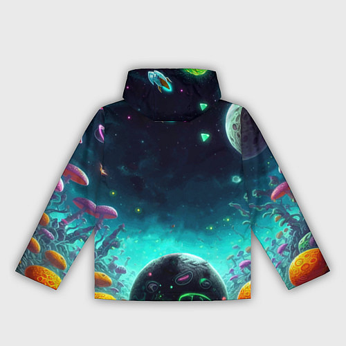 Женская ветровка Рик и Морти на планете сказочных грибов / 3D-Черный – фото 2