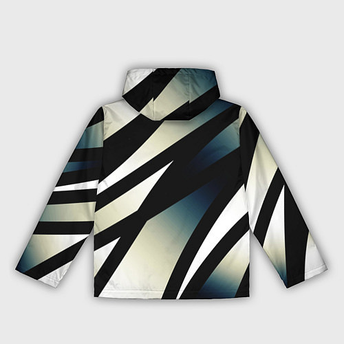 Женская ветровка Чёрно-белый с синим затемнением полосы / 3D-Черный – фото 2