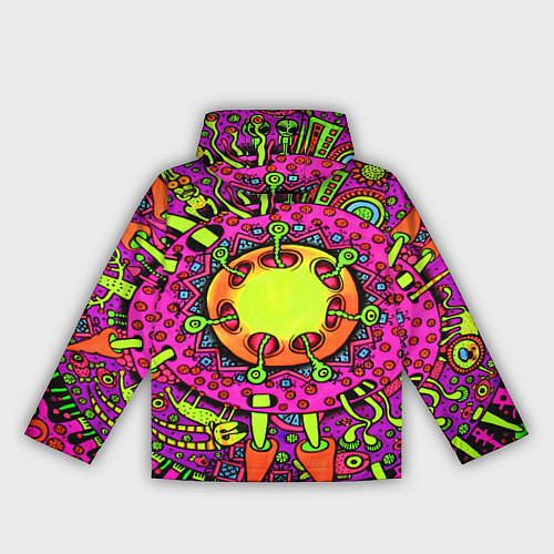 Женская ветровка Кислотные грибы оптические / 3D-Черный – фото 2