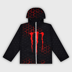 Ветровка с капюшоном женская Monster energy текстура броня, цвет: 3D-белый