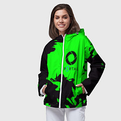 Ветровка с капюшоном женская Portal черный дым, цвет: 3D-белый — фото 2