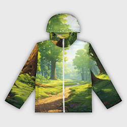 Ветровка с капюшоном женская Fabulous forest, цвет: 3D-белый