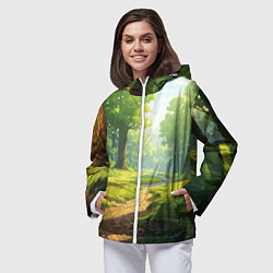 Ветровка с капюшоном женская Fabulous forest, цвет: 3D-белый — фото 2
