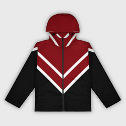 Женская ветровка Красный с чёрным и белые полосы